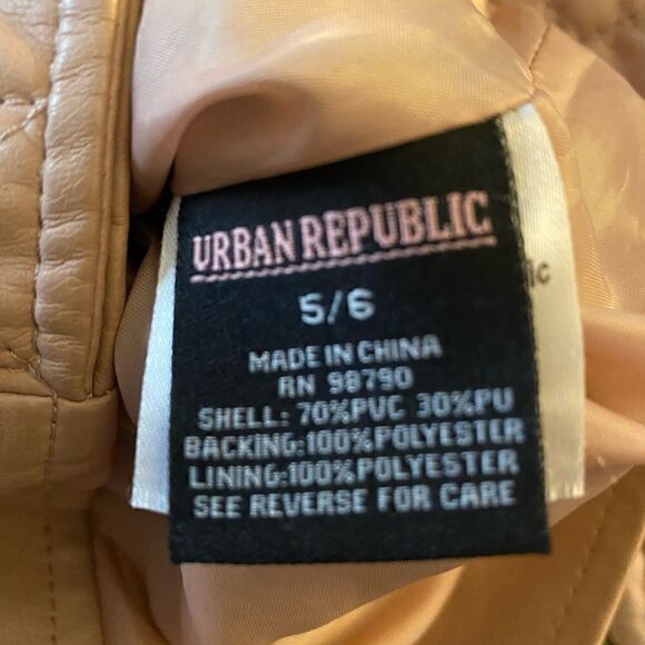 Urban Republic Girls Collection Faux Leather Moto Jacket Rose size S/5 - Picture 8 of 10